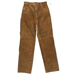 Vintage Skotts Tan Washable Suede High Rise Tapered Leg Pants Sz 8 Cowgirl Rodeo